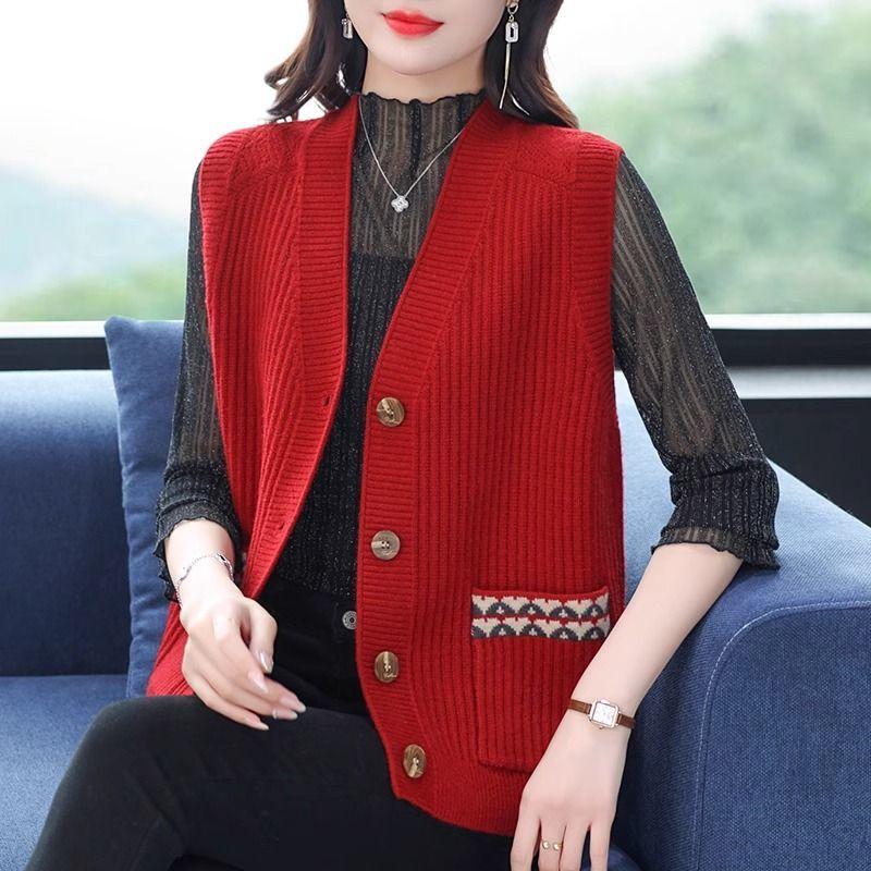 Осенний женский жилет кардиган свитер свободный и модный жилет вязаный топ весна и осень