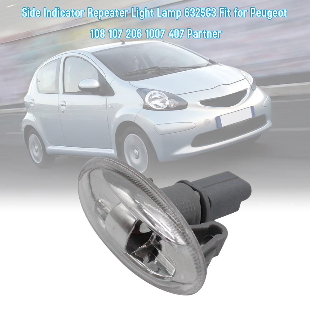 Боковой индикатор повторителя лампы 6325G3 подходит для Peugeot 108 107 206 1007 407 Partner