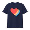 Cute Kawaii Rainbow Layered Heart Print Casual T Shirt Vintage Unisex Streetwear Stylish Graphic Soft Breathable
