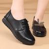 Top Grain Cowhide Non-Slip Leather Shoes for Middle-Aged & Elderly Women - Soft, Comfortable, Casual Autumn Footwear