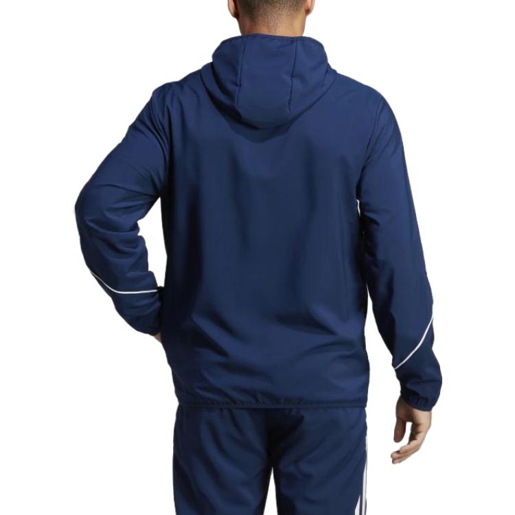 adidas Мужская куртка-худи на молнии с принтом логотипа в полоску, верхняя одежда, темно-синий HZ9067