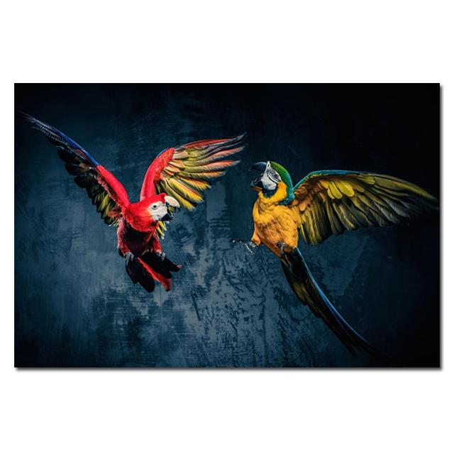 Colorful Beautiful Parrot Bird Graffiti Art Canvas Painting Wall Picture Animals Posters and Prints Living Room Home Decoration No Frame