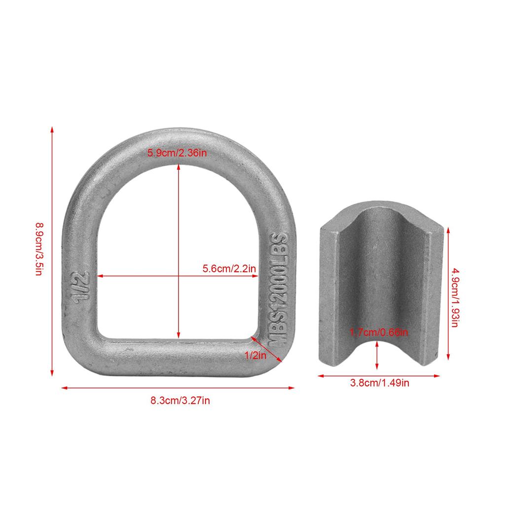 Trailer D-Rings, Heavy Duty and Reliable Trailer Welded D-Rings Set of 4