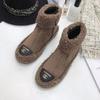 Hong Kong Wool Shoes Women's Winter Wear High Top 2025 New Warm and Velvet Lamb Wool Cotton Shoes Flat Non-slip Short Boots