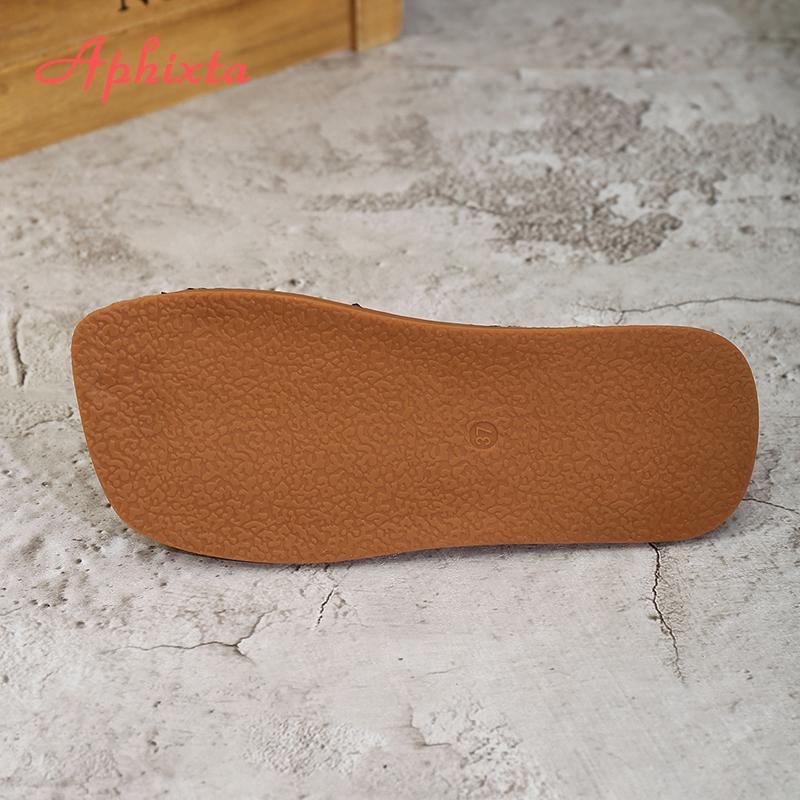 Aphixta Лаконичные летние шлепанцы с перемычками, металлической пряжкой, женские тапочки с квадратным носком, шлепанцы, подошва из ТПР, пляжная обувь, сандалии на плоской подошве