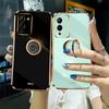 Квадратный чехол с покрытием, мягкий силиконовый чехол для Infinix InfinixHot 12i 12 11 11S 10 Play Note 12 11 10 Pro, противоударный бампер, подставка-держатель, задняя крышка из ТПУ