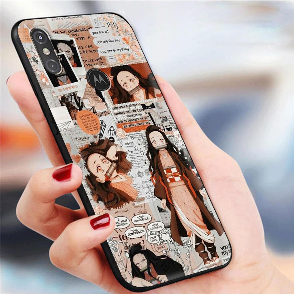 Чехол для телефона Motorola Moto G9 Play One Fusion Plus G8 Power G Stylus Hyper E7 Edge Lite, черный чехол в стиле аниме «Убийца демонов»