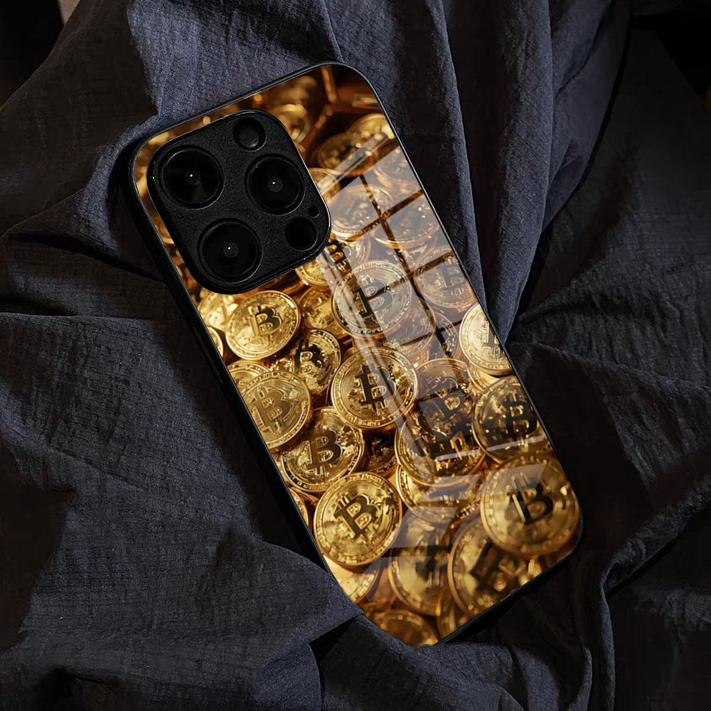 Btc Bitcoin Phone Case For IPhone 17 Pro Max 15 Pro 16 14 Plus 12 13 Mini 11 Pro Shockproof Glass Cover