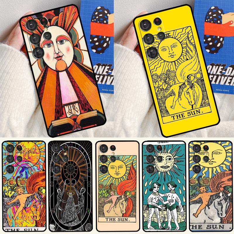 Чехол-футляр для Samsung Galaxy S25 Ultra S9 S10 S20 FE S21 S22 S23 Plus S24 Ultra с изображением карты Таро Солнце