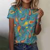 Summer Round Neck Retro Bohemian 3D Print Top Fashionable Casual Short Sleeved Women's T-shirts