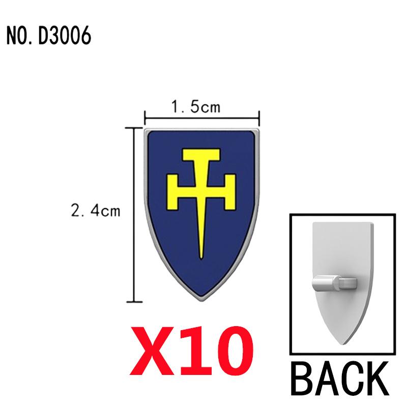 Средневековый Военный Замок Рыцарь Щит Строительные Блоки Фигурки Аксессуар Король Шлем Флаги Плечи Доспехи Перо Игрушка Подарок T050