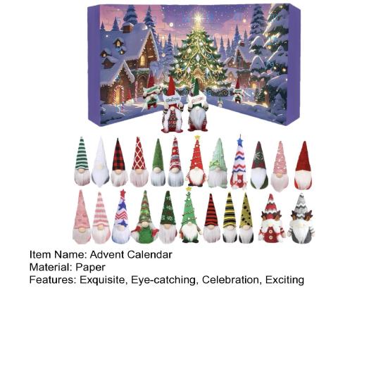 Календарь ожидания Рождества «Гномы 2025» 24 дня Календарь обратного отсчета до Рождества с 24 коллекционными фигурками Гномские украшения для праздничного декора