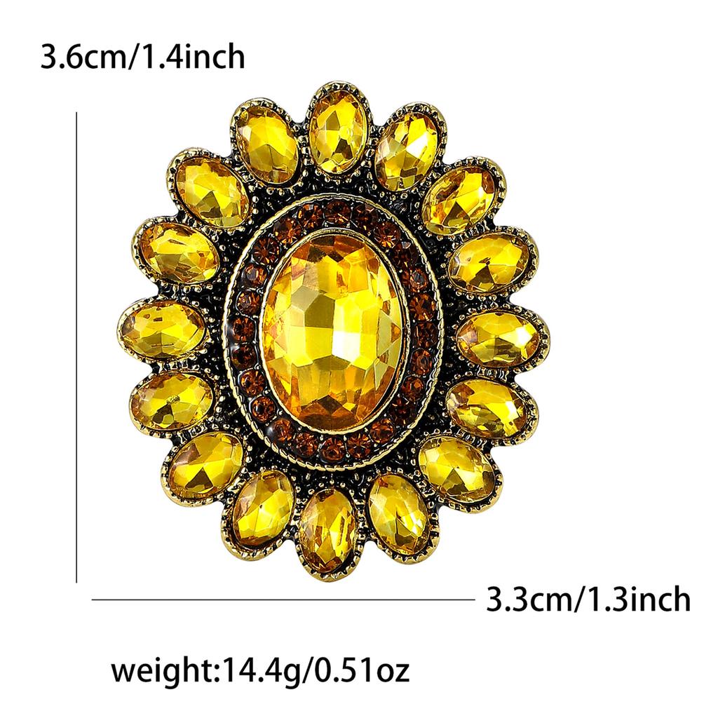 High-Grade Alloy Rhinestone Small Sunflower Brooch Exquisite Creative Women'S Clothing Corsage Jewelry Pin