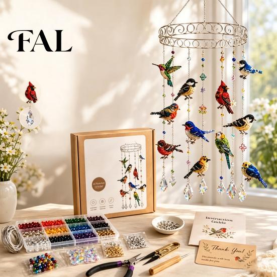 Unique Housewarming Gifts for Friends Graceful Bird Wind Chime, Stained Outdoor Sun Catcher Windchime, Colorful Yard Relaxing White Noise Sound Decor