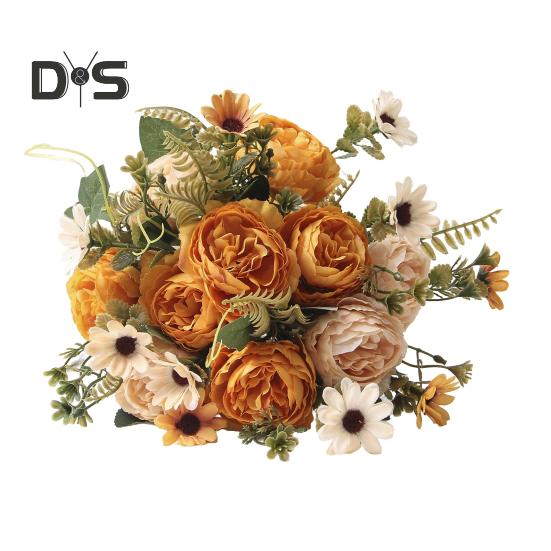 Букеты из искусственных цветов, искусственные ромашки, пионы, букеты, искусственные цветы, центральные украшения для стола, цветочные композиции для дома, свадебные украшения для отеля