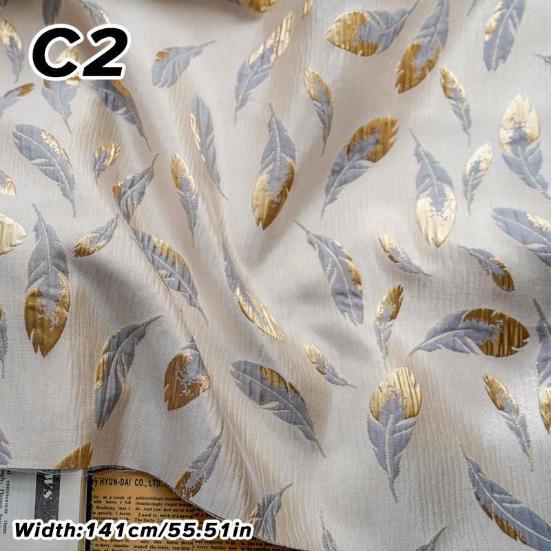 1M Роскошная Золотая Шелковая Ткань Жаккардовая Ткань с Тиснением Цветов Тканая Парчовая Ткань Одежда Платье Костюм Сумка Обивка DIY Швейная Ткань