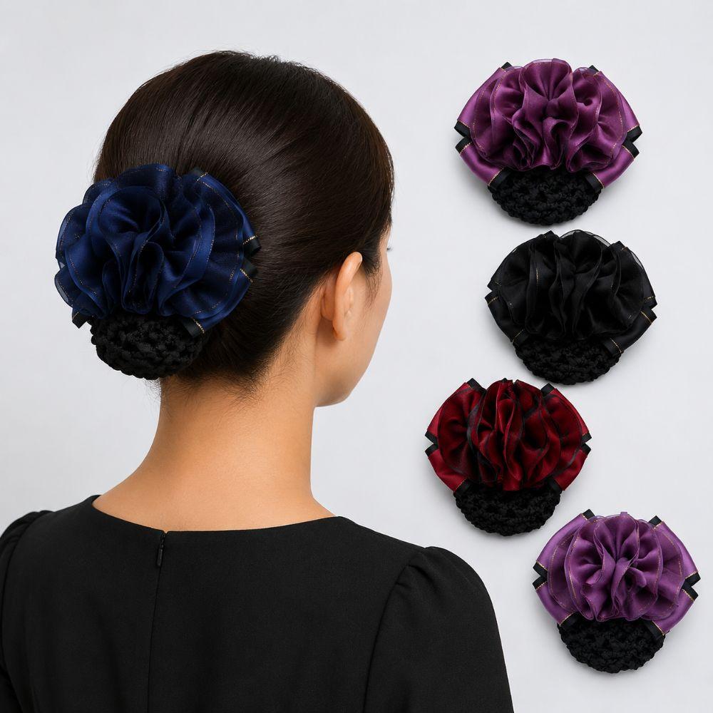 Korean Style Ballet Hair Net Spring Clip Hair Styling Tool Elegant Bun Cover For Women Girls