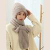 One Piece Hat Scarf Windproof Winter Knitting Thick Warm Ear Guard Hat for Woman Girs Winter Outdoor Use