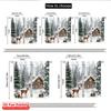 2D Flat Printing 2pcs Christmas Curtains Winter Forest and Deer Christmas Versatile Polyester Without Electricity Versatile Use