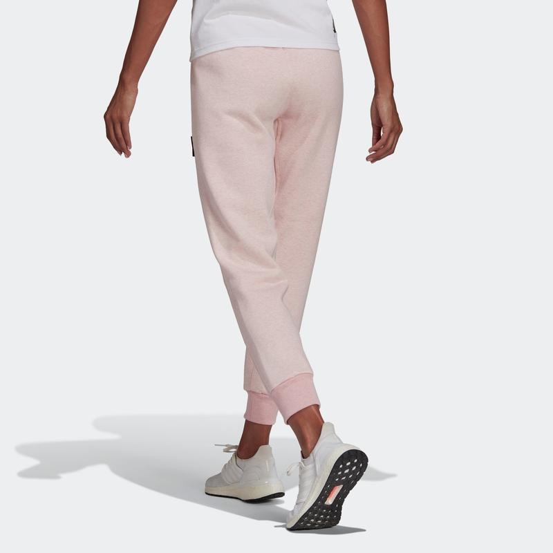 Adidas Knitted Sweatpants Women's Pink Moderate Straight Fit Pants HE4148