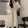 Lamb Wool Coat Women's Long Coat Knee Length Warm Coat Imitation Rabbit Fur Leather Thick and Loose Standing Collar Winter Cotton Coat