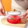 Heat Resistant High Borosilicate Glass Saucepan 1.6L Noodles Bowl Cooking Pot  Stovetop