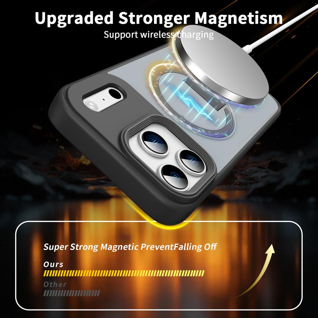 Magnetic Invisible Stand Protective for Case for For Iphone 17 Air 12 1 14 13 16 Pro Max Plus Matte Shockproof Cover