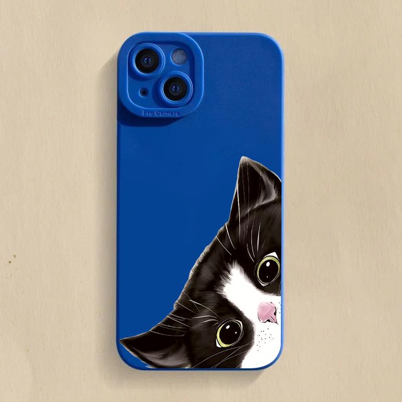 Милый Чехол Для Телефона Из Силикона С Рисунком Черной Кошки Для iPhone 17 Pro Max 16 15 14 13 12 11 Pro 17 Air 16E XS X XR 7 8 15 Plus Мягкая Крышка