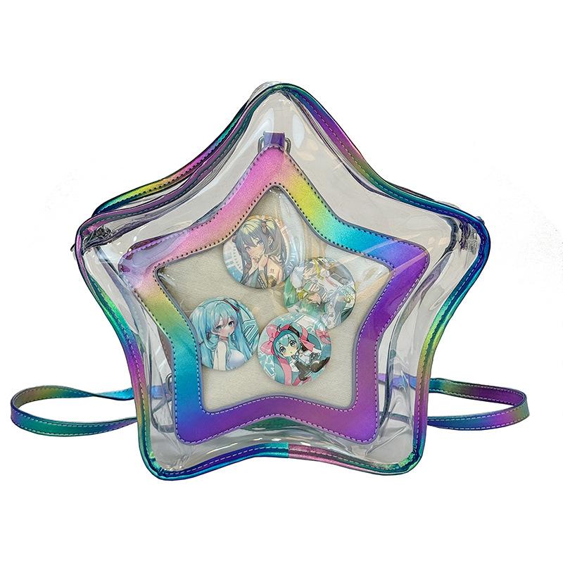 Звезда пентаграмма прозрачная сумка женская на плечо через плечо кроссбоди большая вместимость рюкзак