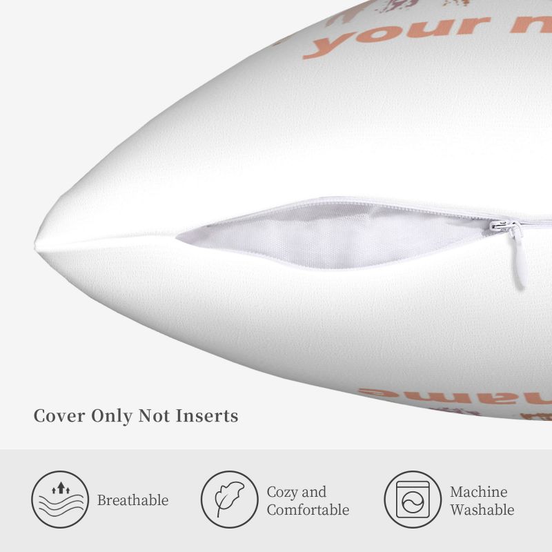 Rainbow Print Custom Cushion Cover Adult Children Personalized Name Customize Pillowcase Home Housewarming Birthday Gifts