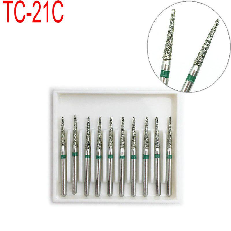 10 шт./кор., стоматологические алмазные боры, дрели, стоматологические боры Dia-burs для высокоскоростных наконечников, супер грубые стоматологические инструменты FG 1,6 м TC-21C