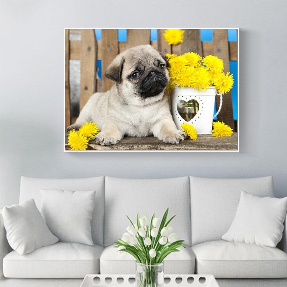 5d Painting Diy Animal Diamond Dog Full Round Embroidery Sale Rhinestone Picture