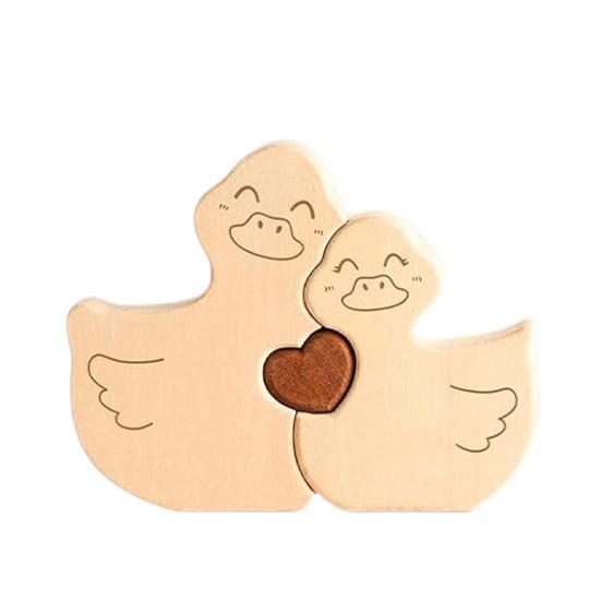 1 комплект деревянных уток, семейный пазл, украшение, любовь, сердце, объятия, мать, отец, утка, пазл, настольная вывеска, украшение для домашнего офиса, рабочего стола