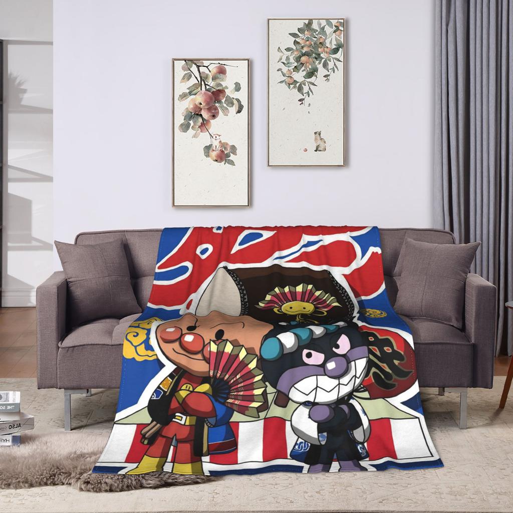 Baikinman Anime Blanket Warm Soft Print Plush Bedding Throws For Couch Chair Sofa Bed Camping Flannel Bedspread Bed Cover