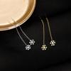 Banyan Tree S925 Silver Snowflake Tassel Earrings for Women – Korean Style
