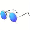 Steampunk Flip Up Men Sunglasses Vintage Men Round Metal Flip Double Lens Sun Glasses Non Polarized Glasses