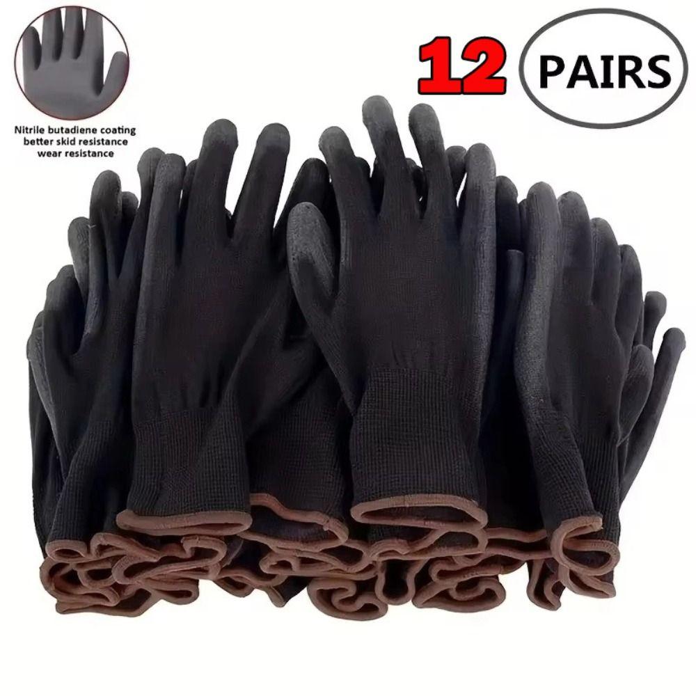 Coating Nylon PU Safety Gloves Non-slip Labor Protection New Labor Gloves