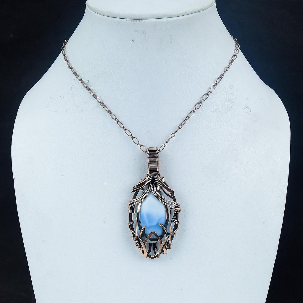 Подвеска с опалом Оуайхи, Ювелирное изделие, обернутое медной проволокой 999 пробы, Подвеска с драгоценным камнем, Подарок для нее, Изящное ювелирное изделие ручной работы