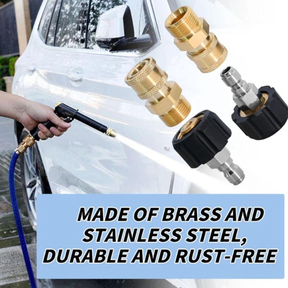 2pcs Quick Connection Pressure Washer Adapter Set Pressure Washer Connector Car Wash