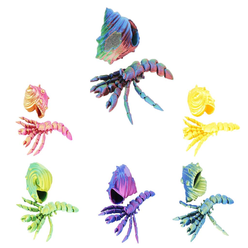 3D Printed Articulated Hermit Crab Creative Toy Decorative Model For Adult And Kids
