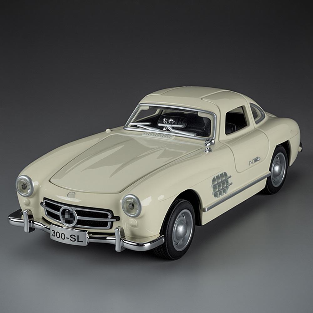 1:Масштаб 32 Миниатюрная модель винтажного автомобиля 300SL Игрушки Сплав Литье под давлением Звук Свет Двери Открываются Оттянуть Назад Украшение Модель для Подарков Детям