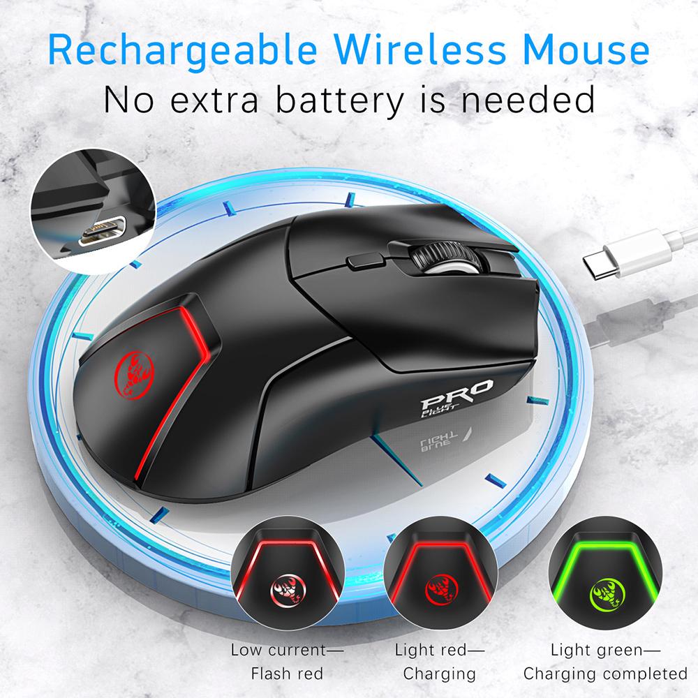 Rechargeable Wireless Bluetooth Mouse Three-modes 2.4ghz Colorful Rgb Backlit 4000dpi Gaming Mice Silent Laptop Mouse
