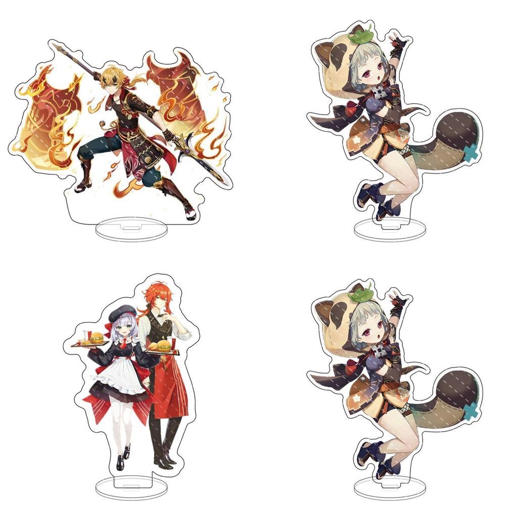Акриловая подставка Genshin Impact, настольный декор с Кадзухой, Венти, Кли, Ху Тао, Гань Юй, Паймон для фанатов аниме