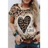 T-shirt For Women Leopard Print Heart Print Female Oversized T-Shirt Summer Women Clothing Short Sleeve Fashion