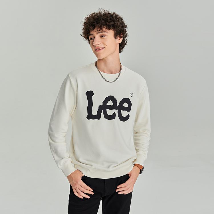 Lee Sweatshirts Men's Ivory Crew Neck Moderate LMT006571201764A00005