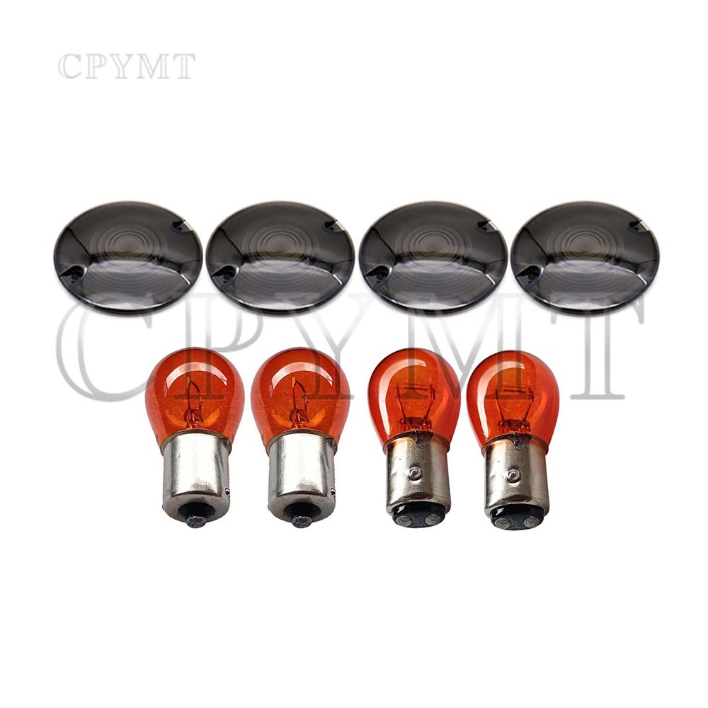 Комплект крышек для указателя поворота мотоцикла с лампочками 1156 1157, подходит для Harley Touring Road Electra Glide Road King