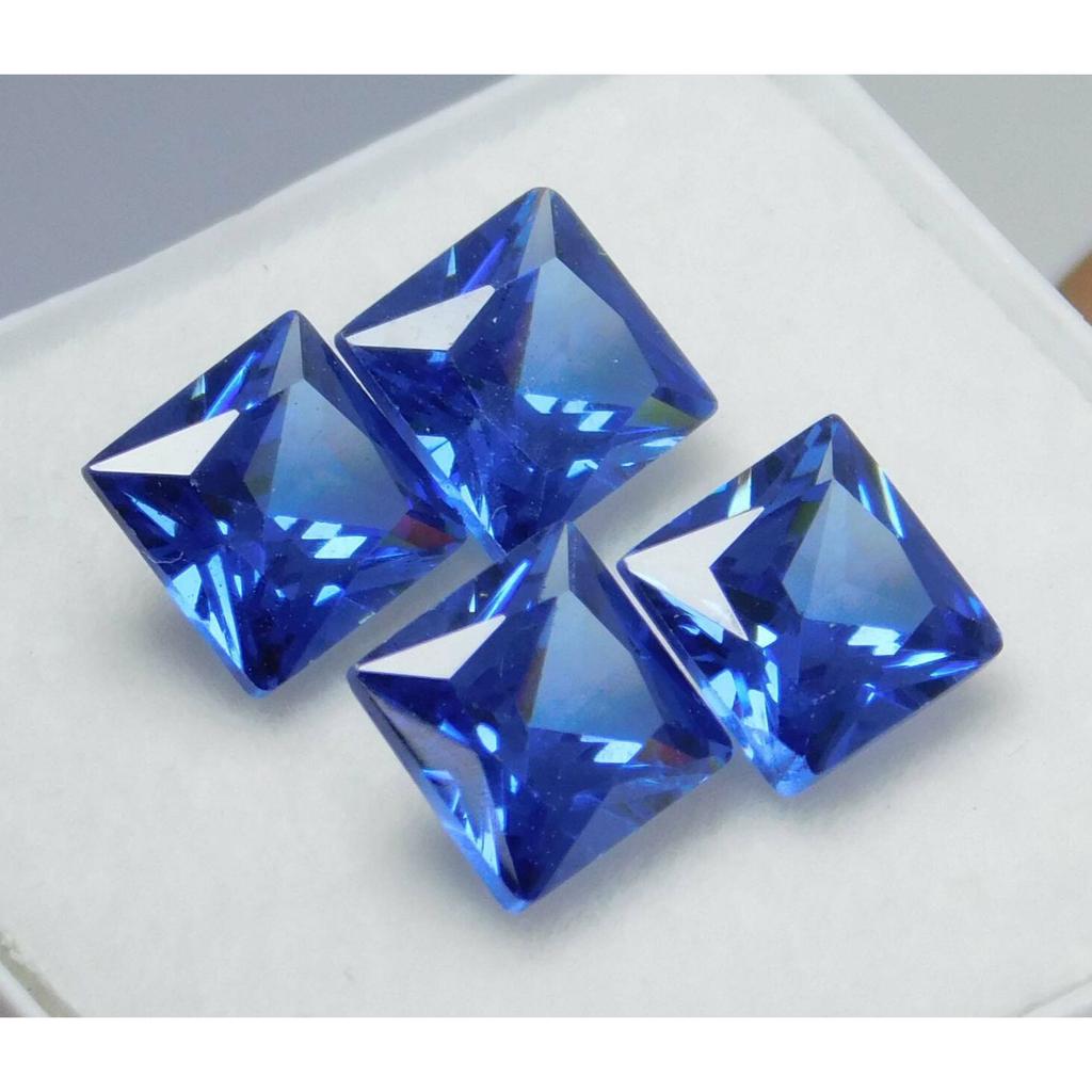5x5 Mm Natural Sapphire Square Shape CERTIFIED Blue Loose Gemstone 4 Pcs Lot A-238940375