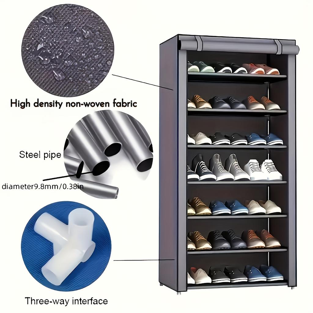 6/8 Layer Simple Shoe Rack Multi Layer Space Saving Economy Household Dustproof Storage Shoe Cabinet Dormitory Doorway Indoor Simple Cabinet