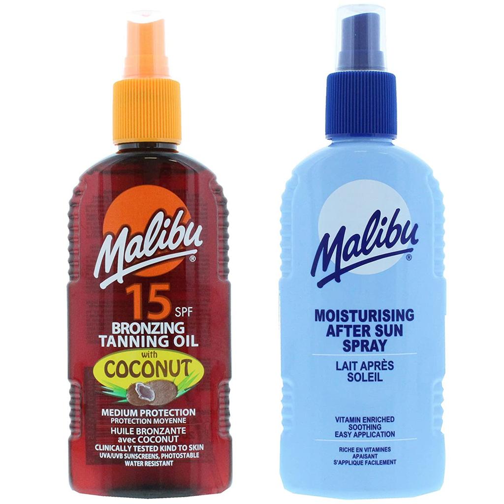 Malibu Coconut Tanning Oil SPF15 200ml + After Sun Spray Balm 200ml