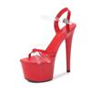 Ladies Stiletto Shoes Patent Leather Transparent Buckle Fashion Sandals 181 Series 16.5cm Heel 7cm Platform LFD